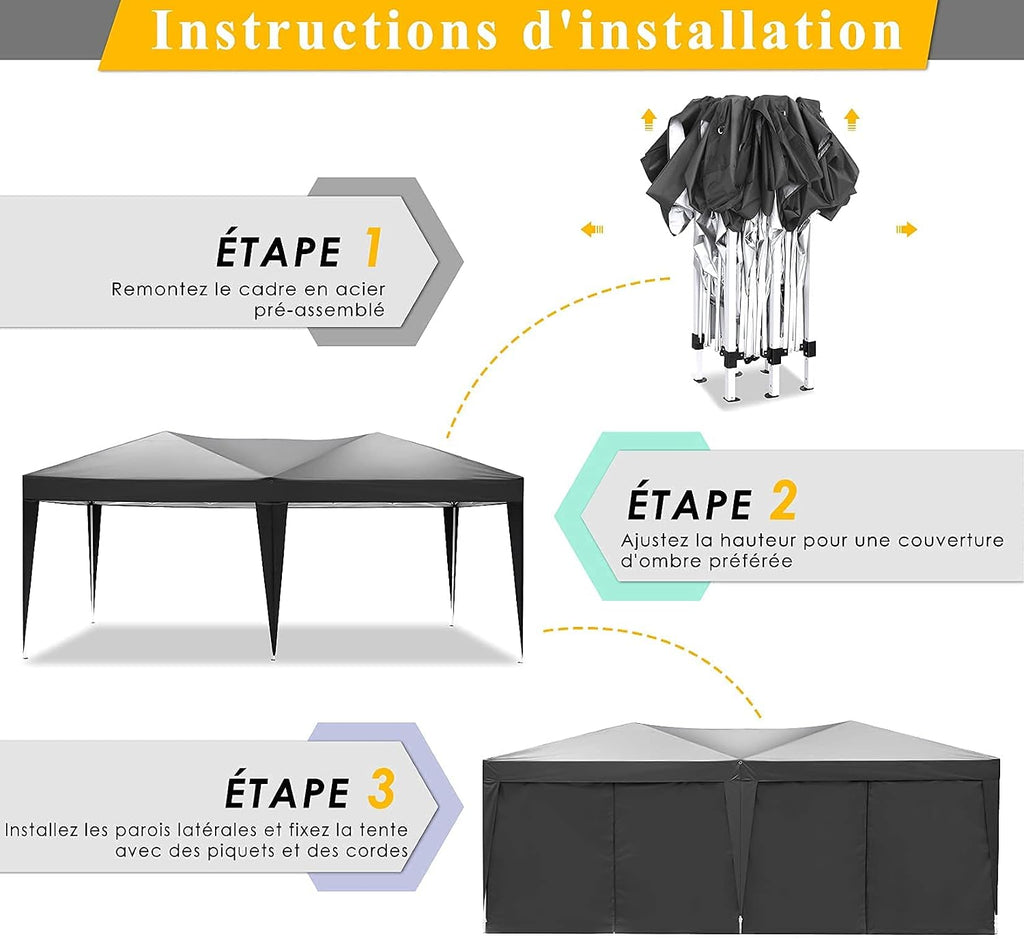 COBIZI Pop Up Canopy Tent Waterproof Canopy Tent Event Shelter B