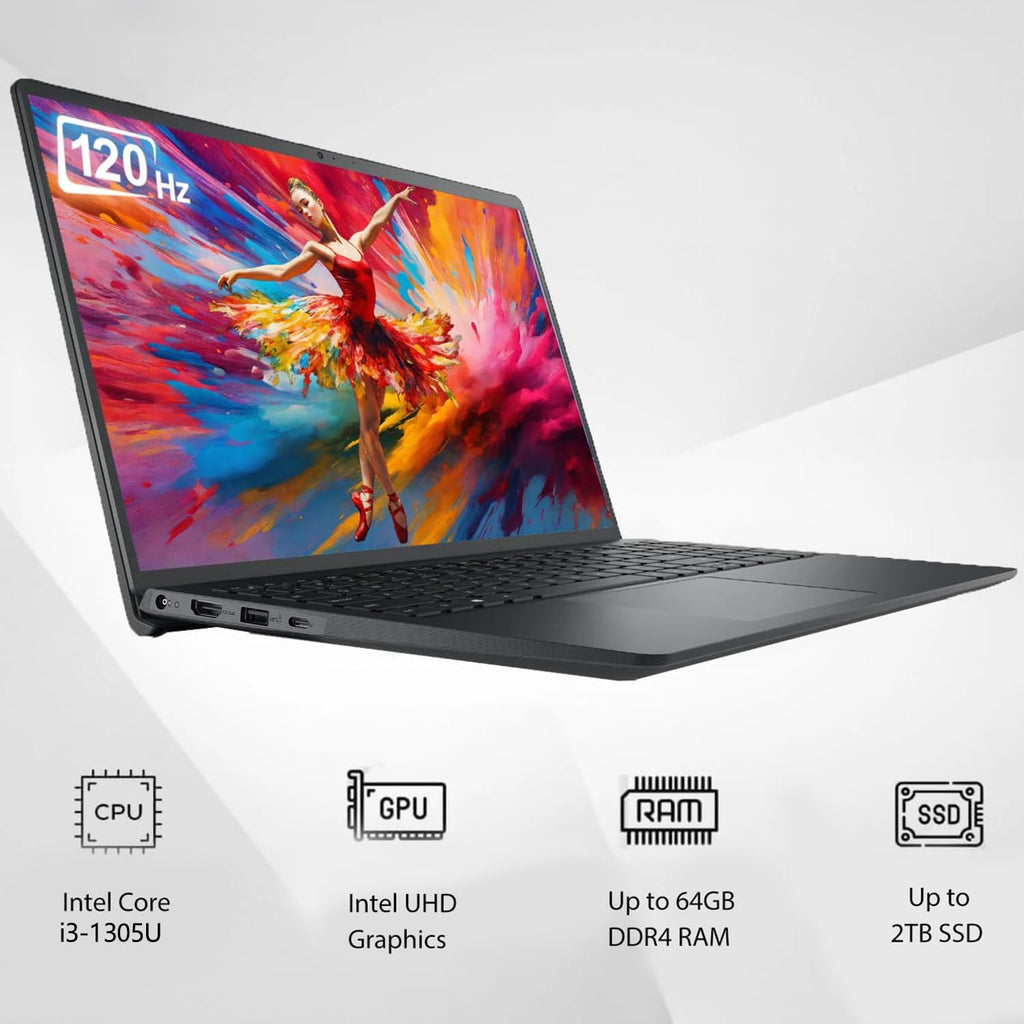 Dell Vostro 3530 15.6' Laptop Computer for Business, 13th Gen Intel 5-Core Processor, 120Hz FHD, 16GB DDR4 RAM, 512GB PCIe SSD, WiFi, Bluetooth, Type-C, HDMI, RJ45, Windows 11 Pro