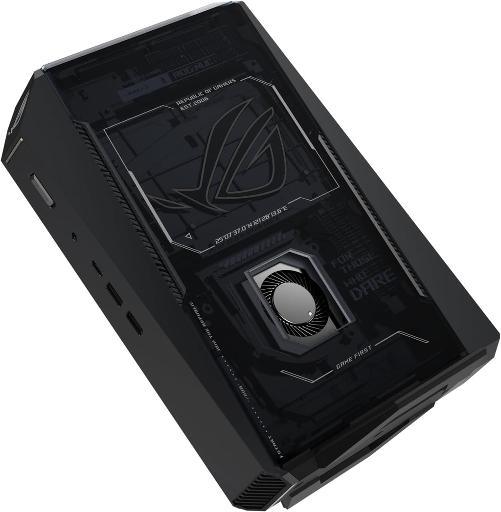ROG NUC (2025) Gaming Mini PC with Intel® Core™ Ultra 9 (Series 2) ARL-HX CPU, NVIDIA® GeForce RTX™ 5070 Ti MobileGPU, 16GB DDR5 RAM, 1TB NVMe SSD, Thunderbolt 4 Triple-Fan Cooling and ARGB Lighting