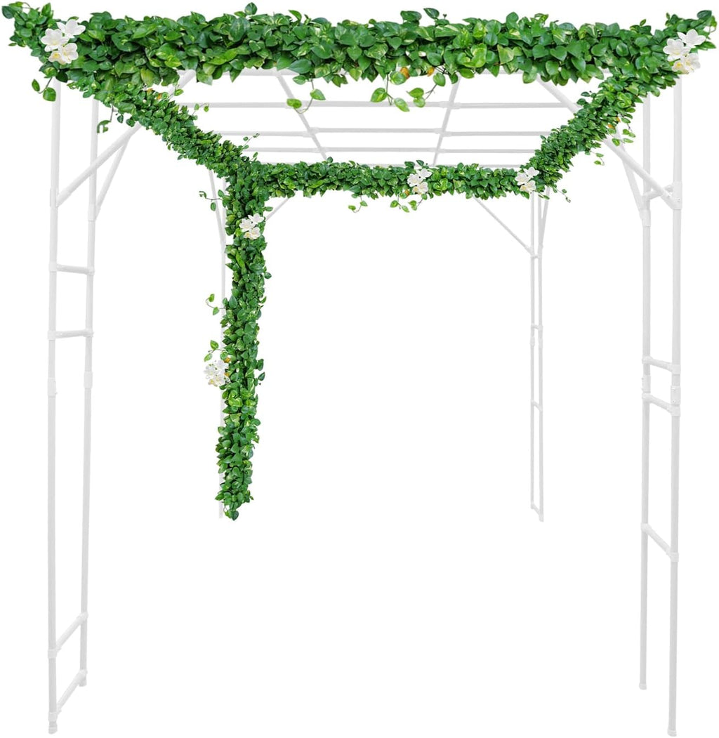 Bacocoo Plant Climbing Stand, Outdoor Plant Support Rack, Heavy Duty Steel & ABS with PE Coating for Vines, Flowers, Vegetables - Easy Install for Garden, Yard, Patio Decoration of Pavilions. (White)