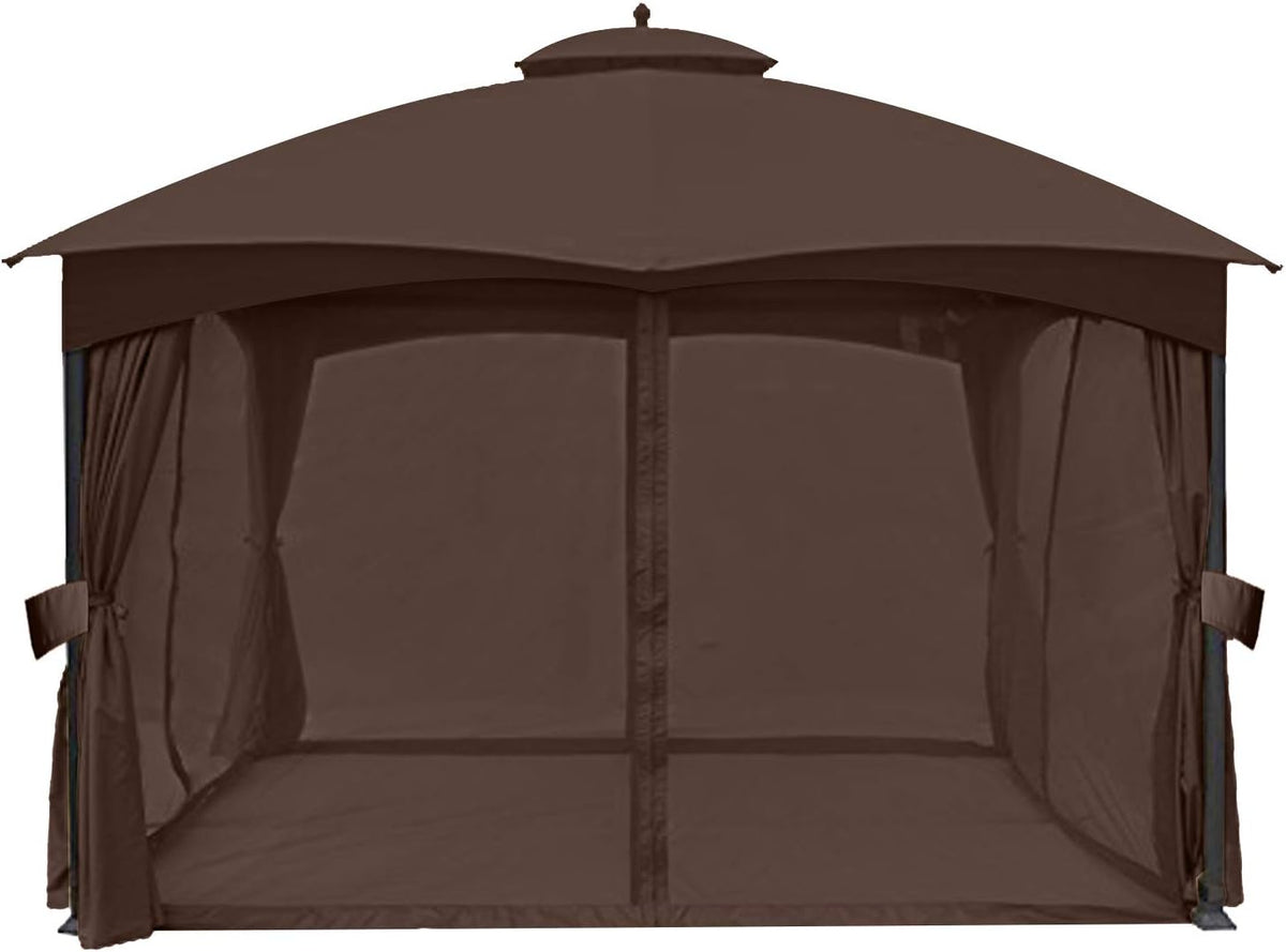 ABCCANOPY Gazebo Replacement Curtain 10'x12' - Universal Privacy Side Wall for Outdoor Gazebo, 4 Panel Only (Brown)