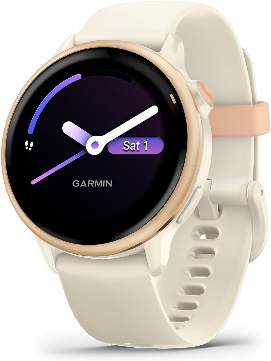 Garmin vívoactive® 6, Health and Fitness GPS Smartwatch, AMOLED Display, Up to 11 Days of Battery, Metallic Pink Dawn with Bone Band