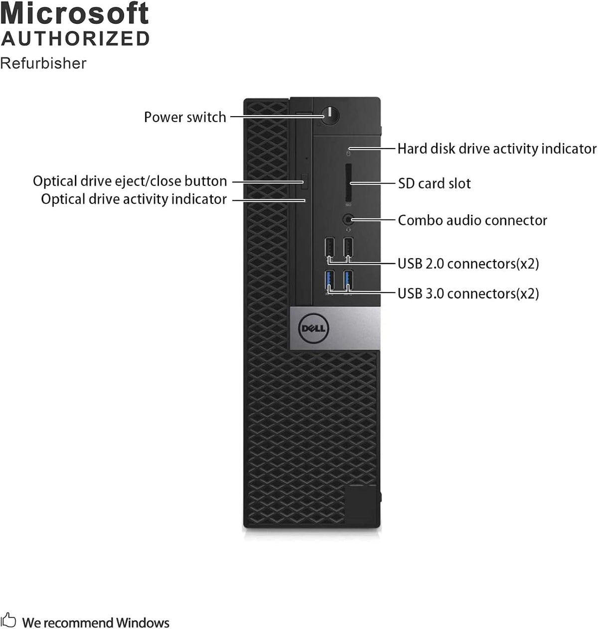 Dell Optiplex 3040 SFF Business Desktop PC, Core i3-6100 3.7GHz, 8GB RAM, 256GB Solid State Drive, HDMI, RJ45, Windows 11 Pro 64bit (Renewed)