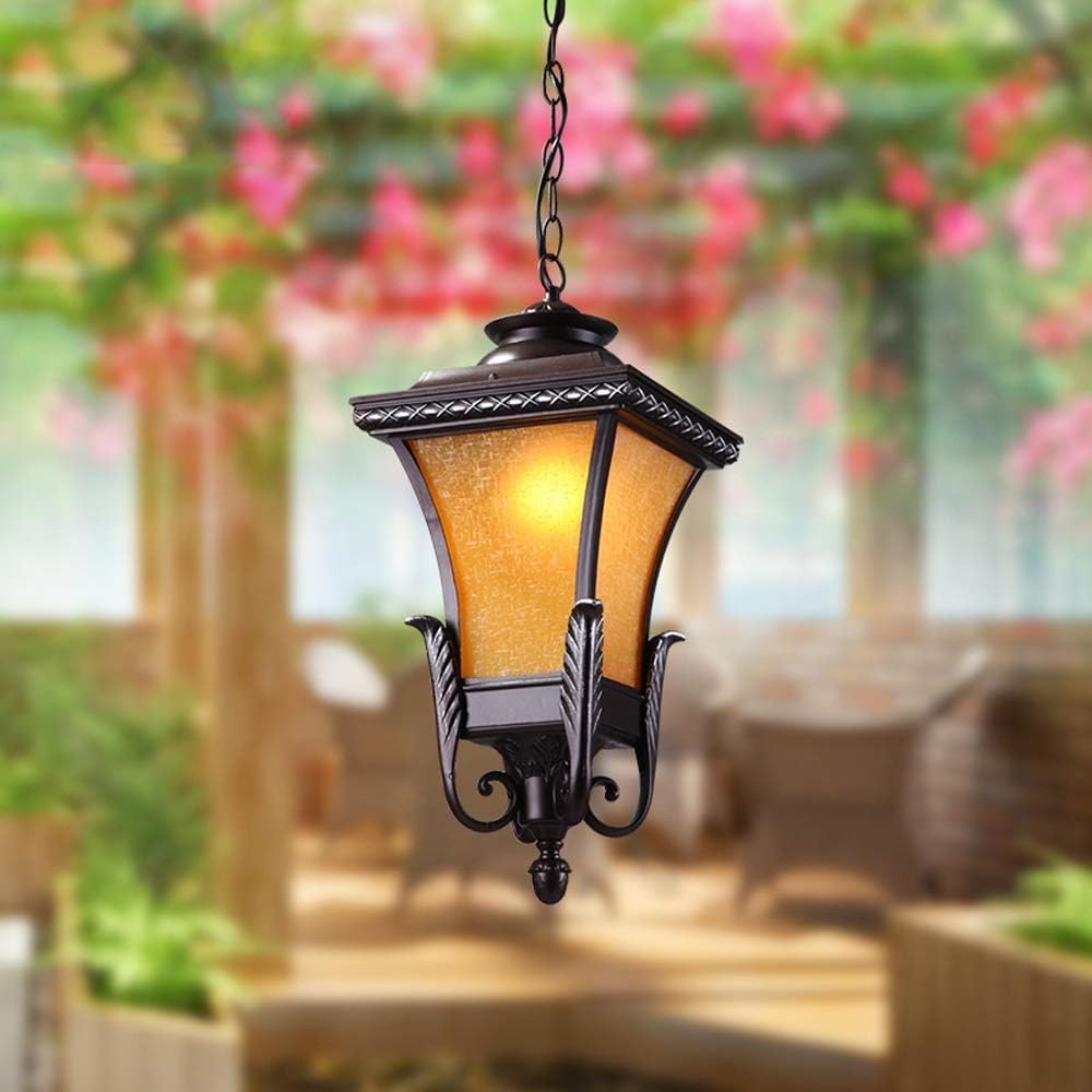 Outdoor Nostalgic Courtyard Ceiling Lamp Retro Large Waterproof Outdoor Ancient Pavilion Garden Balcony Awning Chandelier Decoration Glass Chandelier Flush Mount Light