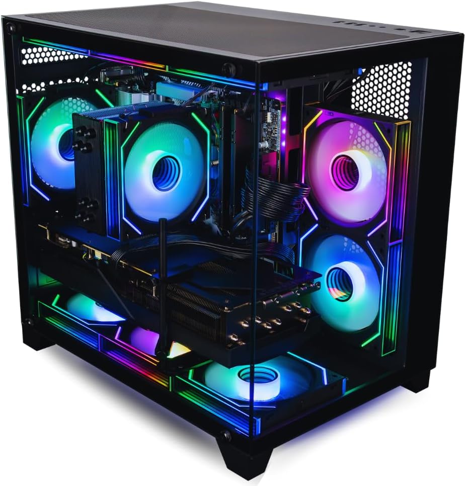 Panorama RTX 5080, Ryzen 7 8700F, 32GB DDR5 RAM, 2TB NVMe Gen4 SSD, Gaming Desktop PC w/Windows 11 Pro, 3-Year Warranty, RGB Keyboard+Mouse, Internal Wi-Fi 6E, 3X DP & HDMI, Prebuilt Tower Computer
