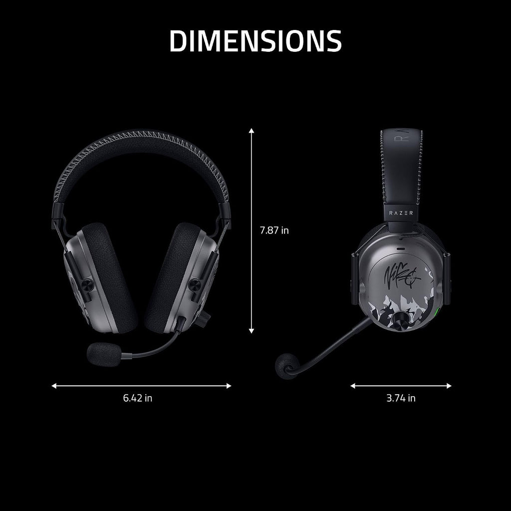 Razer BlackShark V3 Pro Wireless ANC Gaming Headset for PC: Full Band Mic - 50mm Driver - 2.4 GHz, Bluetooth, USB, 3.5mm - Works with PC, Mac, PS5, Nintendo Switch - Long Battery Life - Niko Edition