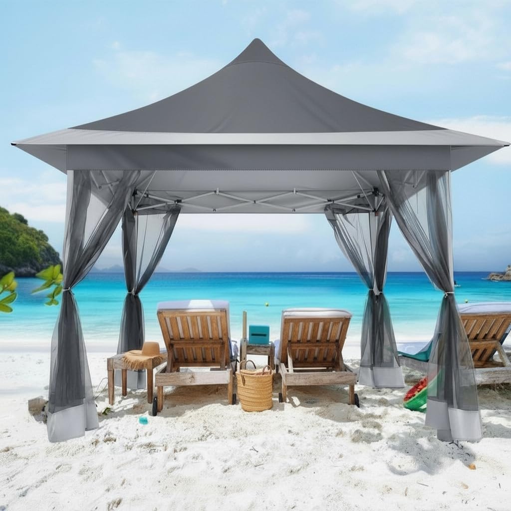 COBIZI 12x12 Pop Up Gazebo On Clearance Canopy Tent Easy Up Outdoor Gazebo Waterproof Upgrade with Mosquito Nettings and Carry Bag for Patio Garden Lawn
