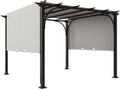 Outsunny 10' x 10' Patio Pergola with Weather-Resistant Steel Frame, Backyard Sun Shade Canopy Cover Shelter for Porch Party, Garden, Grill Gazebo, White