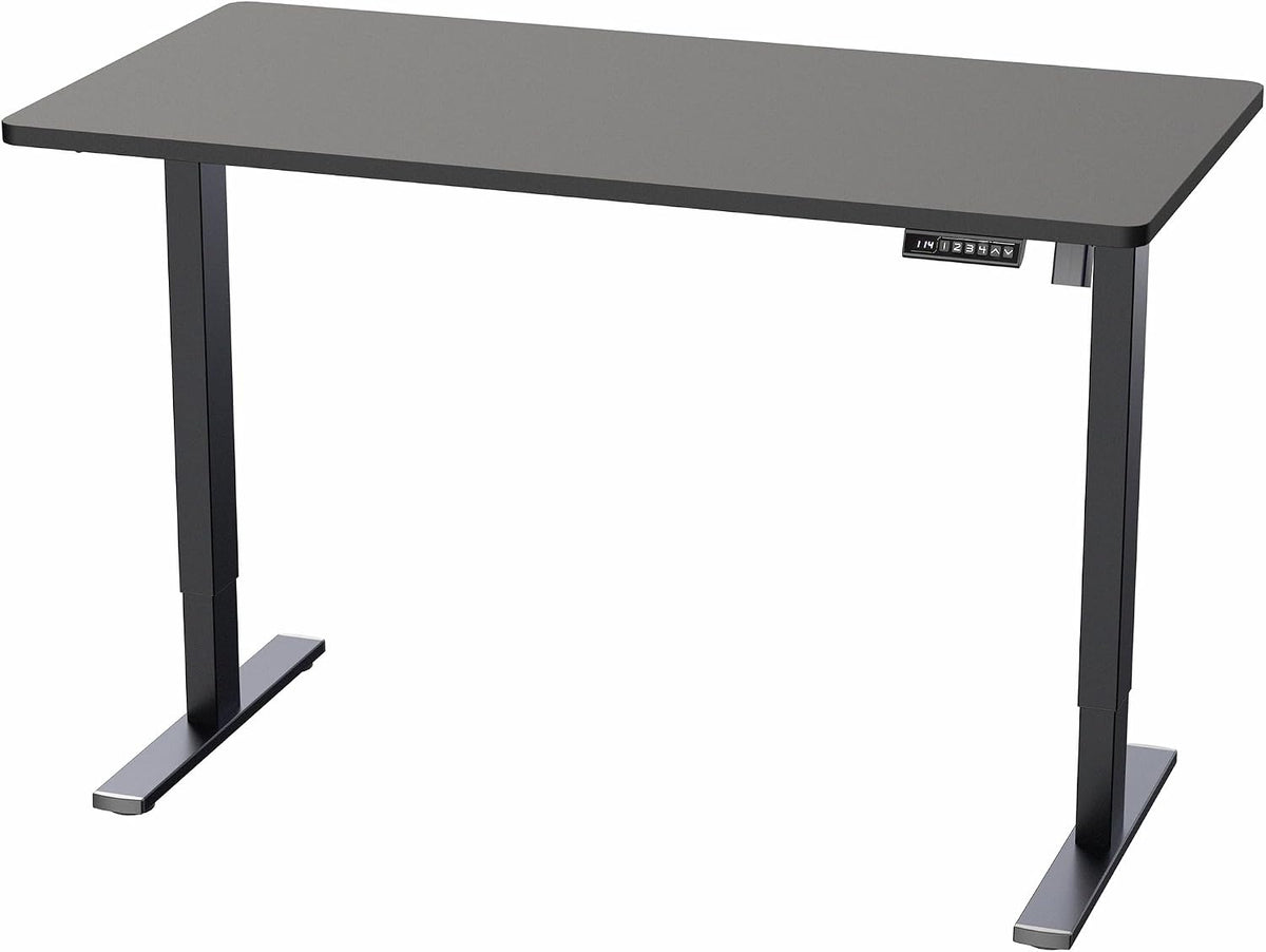 VIVO Electric 55 x 28 in Standing Desk, Memory Height Adjustment, 1B Series, Holds 220 lbs, One-Piece Black Top, Black Frame, DESK-KIT-1B55B