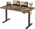 Furmax Electric Height Adjustable Standing Desk Large 55 x 24 Inches Sit Stand up Desk Home Office Computer Desk Memory Preset with T-Shaped Metal Bracke, Brown