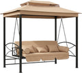 Garden Winds Reinforced RipLock 350 Replacement Canopy Top Cover Compatible with Debora Gazebo Swing Model 01-0884 - Beige