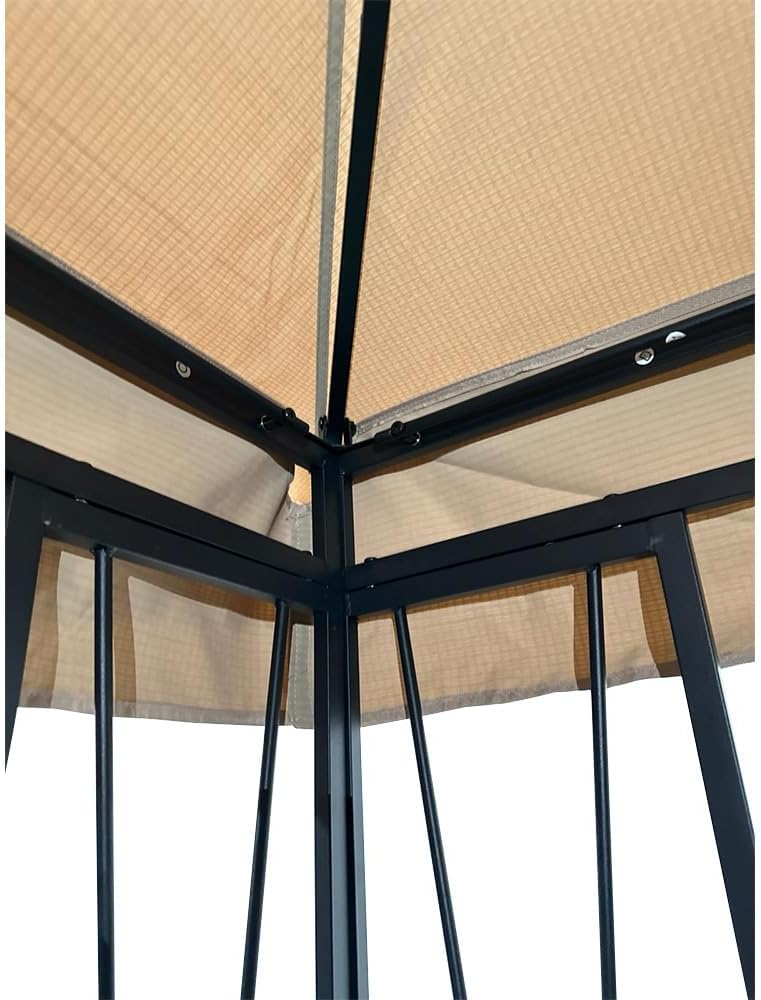 Garden Winds Custom Fit Replacement Canopy Top Cover Compatible with The Happatio Egeiroslife Hpo-Zpty-Z, El-Zpty-H-Wh4 10' x 12' Gazebo - Upgraded Performance RipLock 350 Fabric - Slate Gray