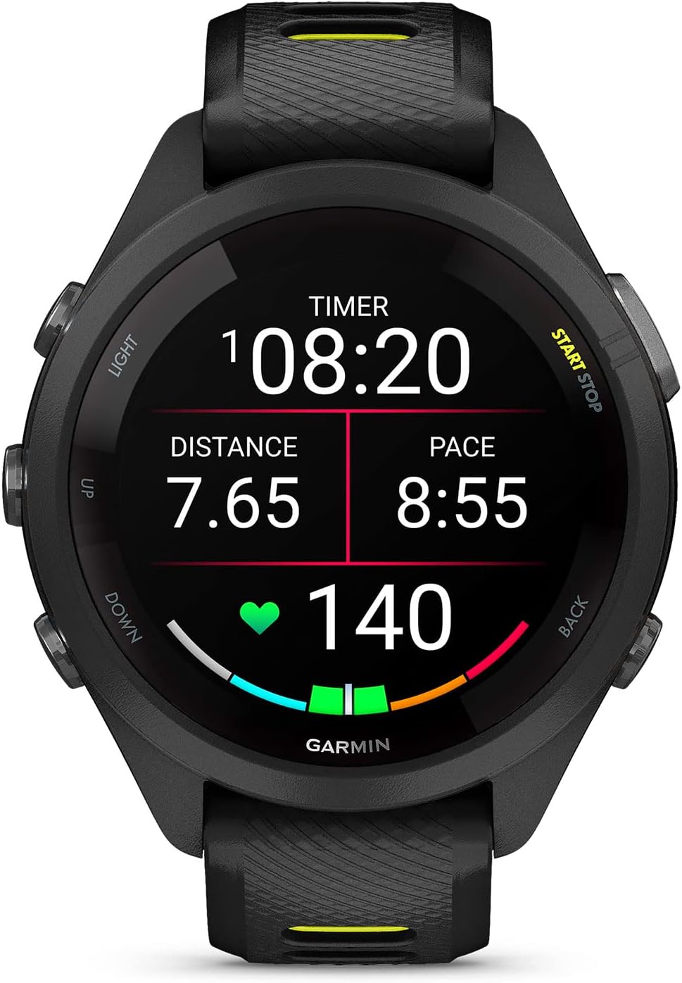 Garmin Forerunner 265S Running Smartwatch, Colorful AMOLED Display, Training Metrics and Recovery Insights, Black and Amp Yellow