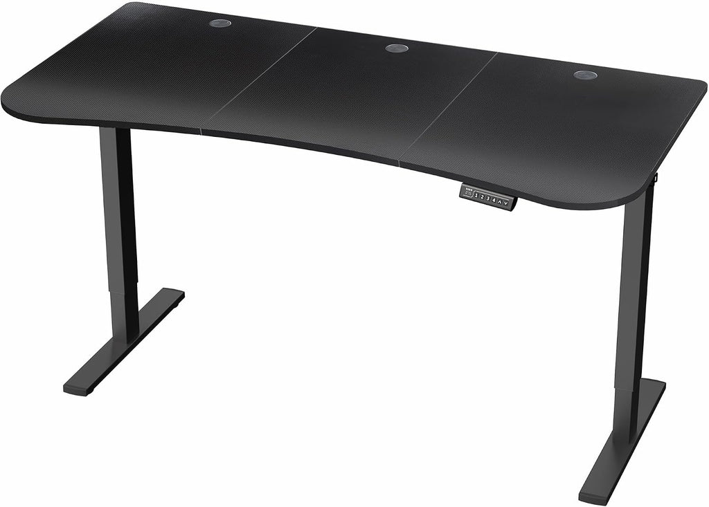 VIVO Electric 63 x 32 in Standing Desk, Memory Height Adjustment, 1B Series, Holds 220 lbs, Black Carbon Fiber Top Black Frame, DESK-KIT-1B1R