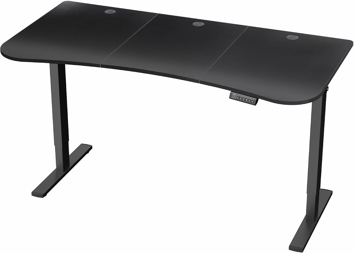 VIVO Electric 63 x 32 in Standing Desk, Memory Height Adjustment, 1B Series, Holds 220 lbs, Black Carbon Fiber Top Black Frame, DESK-KIT-1B1R