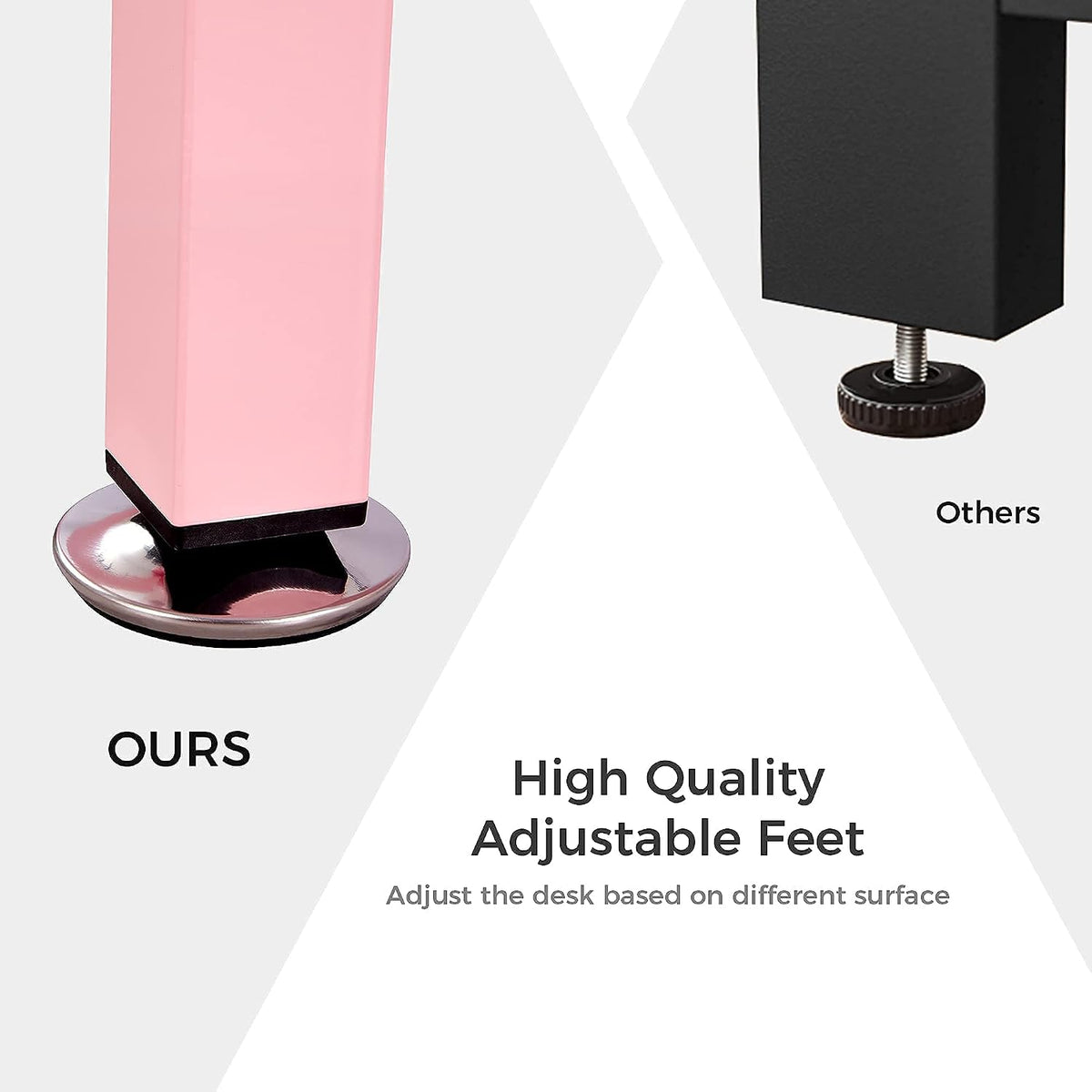 EUREKA ERGONOMIC Gaming Desk,60 Inch Pink L-Shaped Computer Desk, Corner Desk Gamer Desk Game Table with Free Mouse Pad for Girls Home Office Wood & Metal Space-Saving,Easy to Assemble,Pink