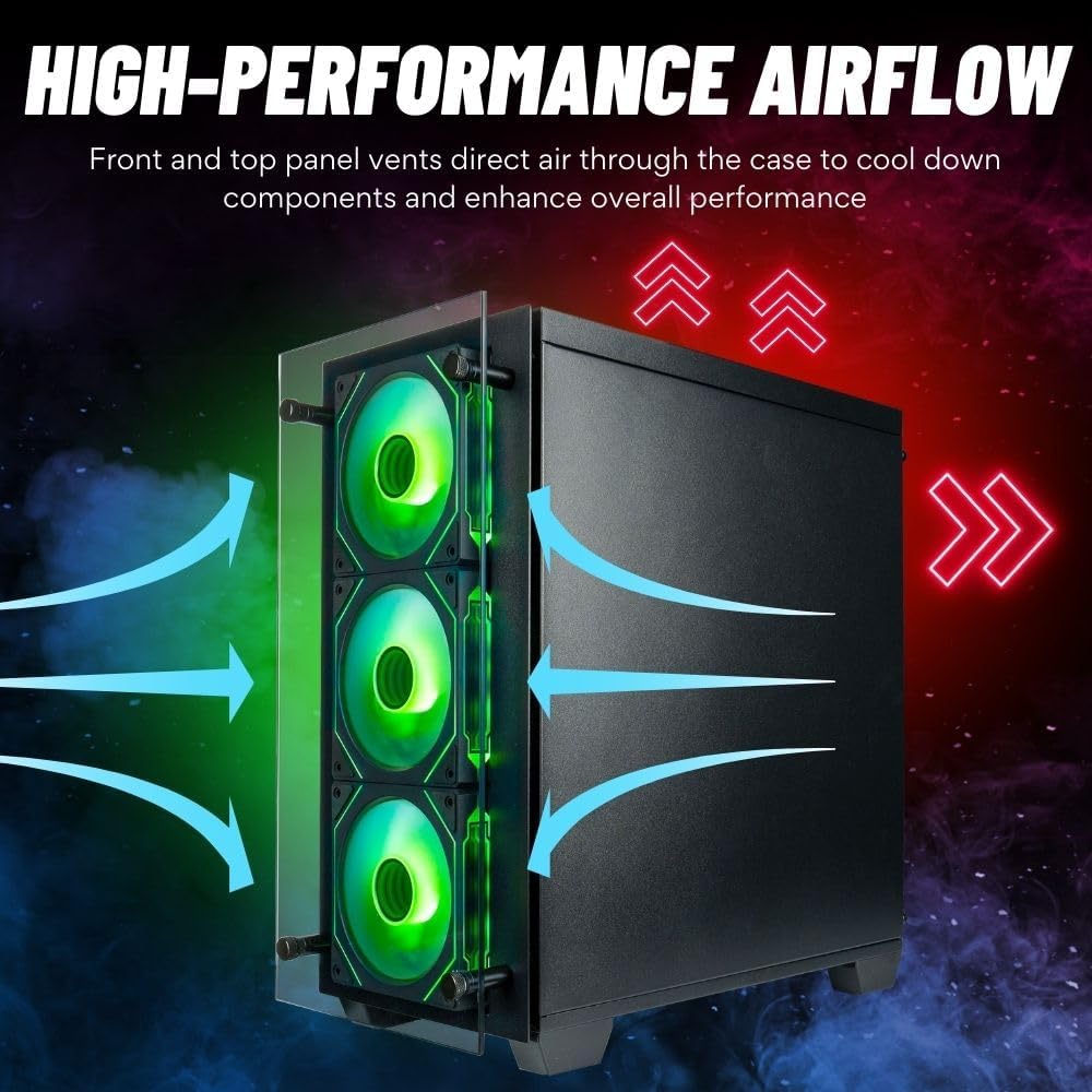 Stratos Micro RTX 5070 12GB, 20-Core Intel Ultra 7 265KF, 32GB DDR5 RAM, 1TB NVMe SSD, Gaming Desktop PC w/Windows 11 Pro, 3-Year Warranty, RGB Keyboard+Mouse, Internal Wi-Fi 6E, 3X DP & HDMI