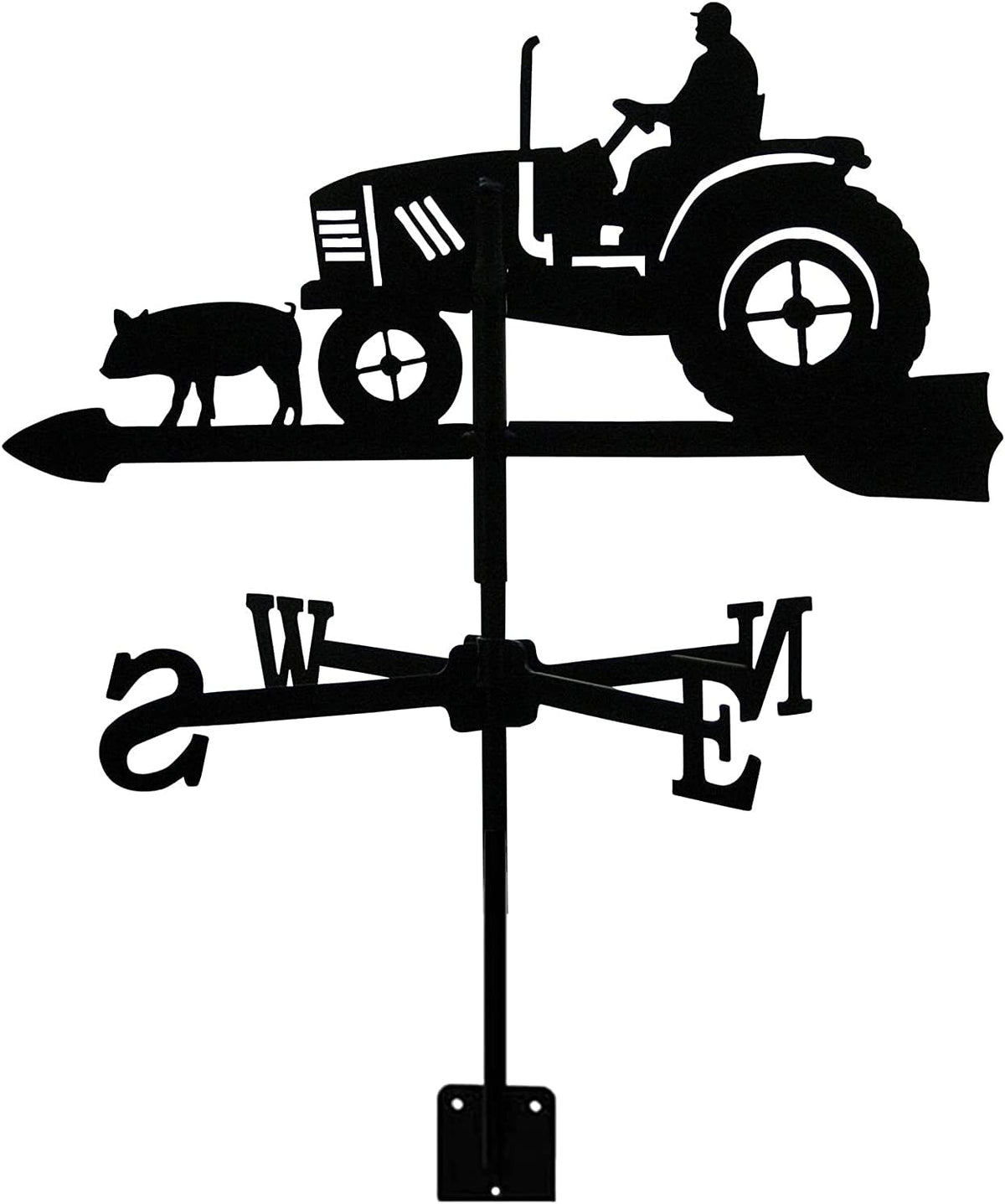 Tractor and Pig Weather Vane Stainless Steel Decorative Weathervane Antique Style Wind Direction Indicator Suitable for Home, Barn or Pavilion, Garden Decoration