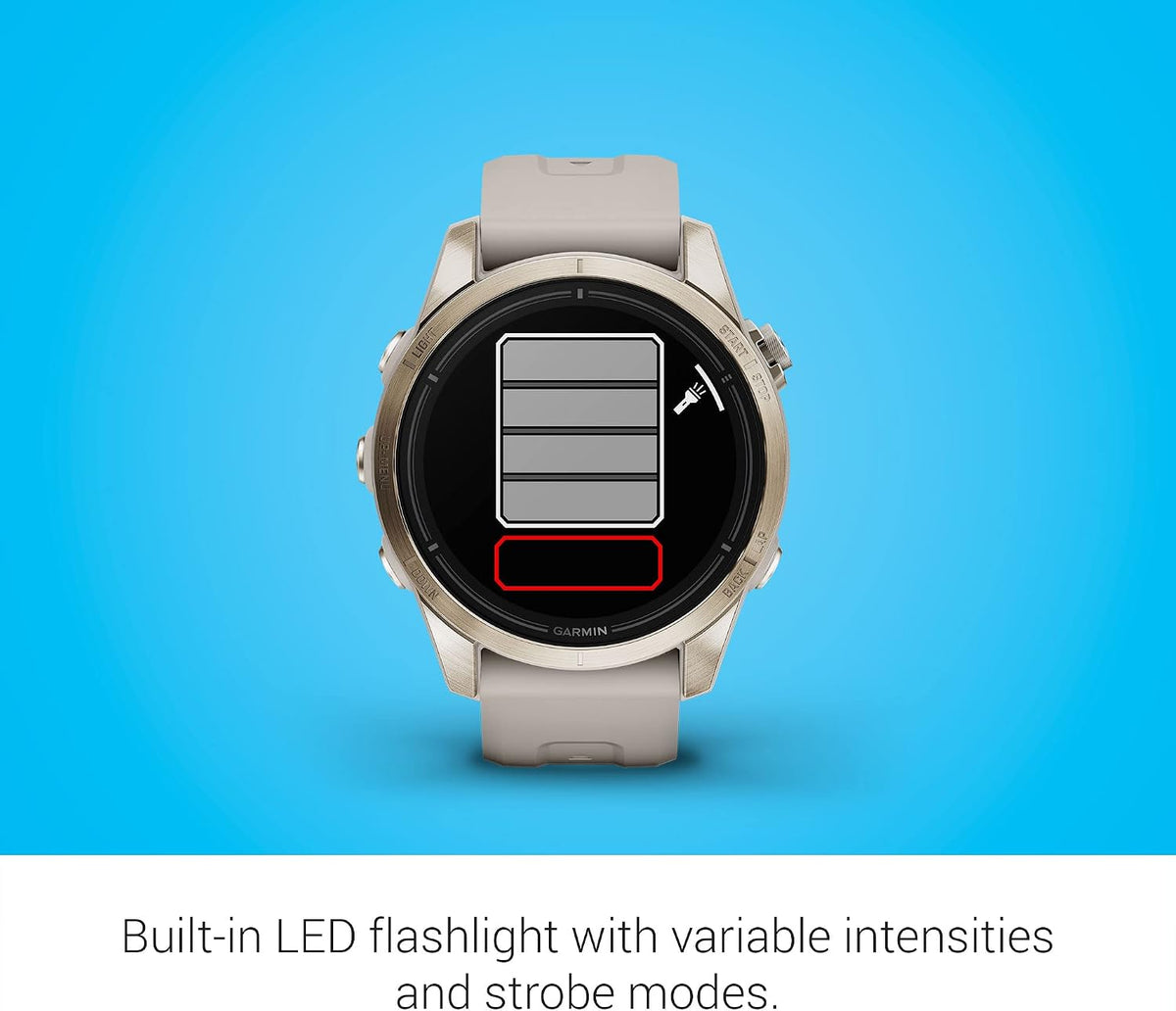 Garmin epix Pro (Gen 2) Sapphire Edition, 42mm, High Performance Smartwatch, Advanced Training Technology, Built-in Flashlight, Light Sand