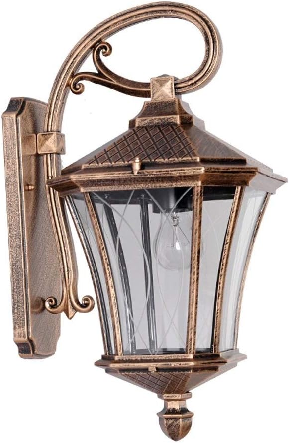 Wall Mounted Light E27 Traditional Outdoor Waterproof Wall Light, Wall Mounted Lighting Fixtures Decoration, Pavilion Garden Balcony Lighting Sconces Lamp Reading Light (Color : Bronze)