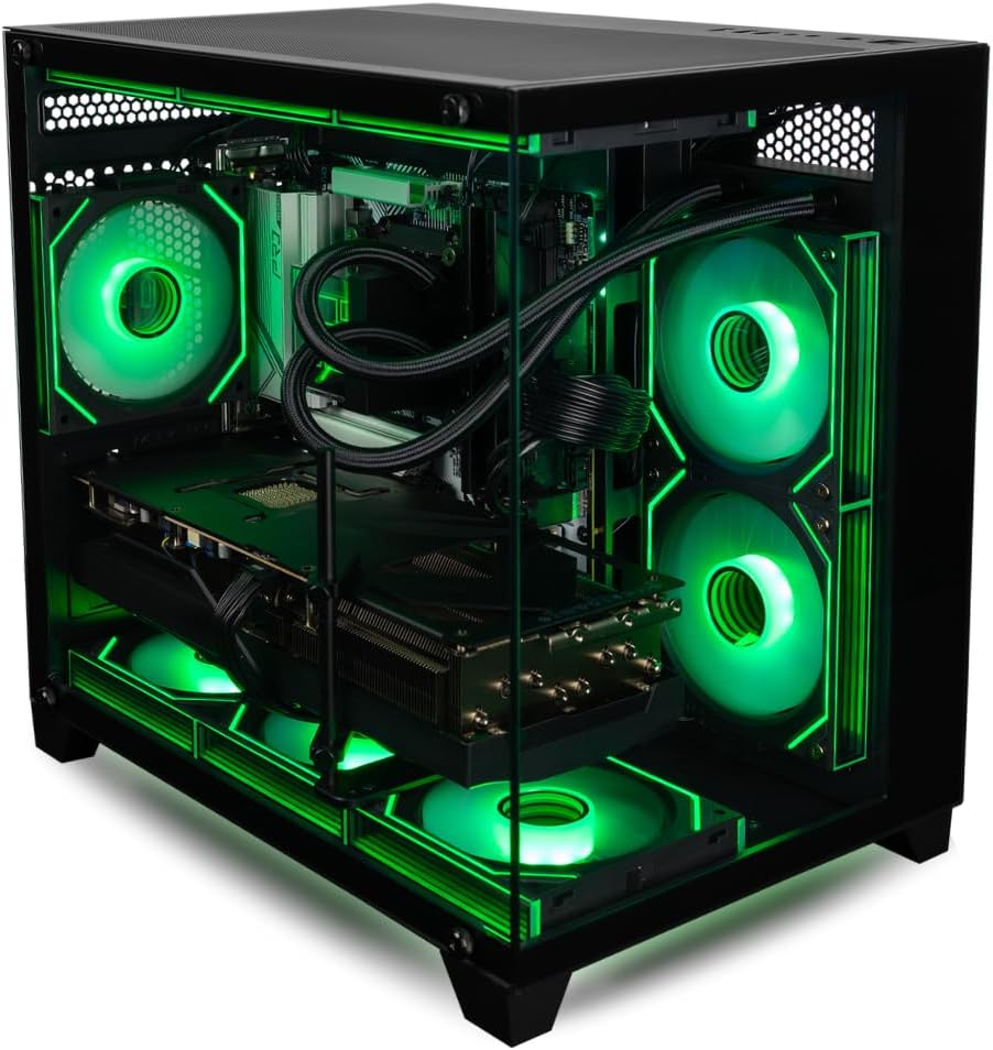 Panorama RTX 5080, 24-Core Ultra 9 285K, 32GB DDR5 RAM, 2TB Gen4 NVMe SSD, Liquid Cooled Gaming Desktop PC w/Windows 11 Pro, 3-Year Warranty, RGB Keyboard+Mouse, Internal Wi-Fi 6E, 3X DP & HDMI