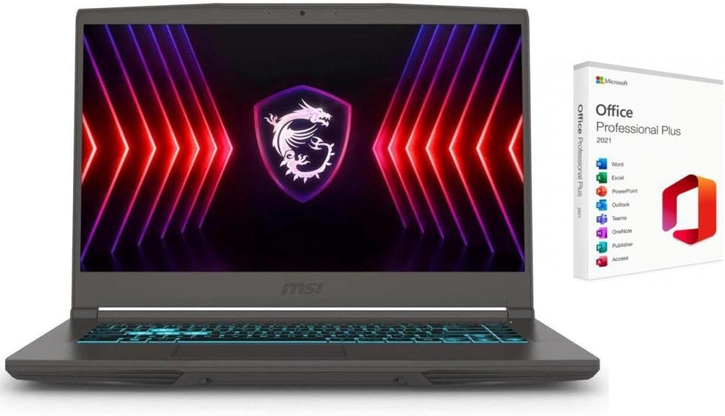MSI Thin 15.6 inch FHD 144Hz Gaming Laptop | Intel Core i5-13420H(Beat i7-12650H)| NVIDIA GeForce RTX 4060 | Backlit |Grey | 16GB RAM | 512GB SSD |Windows 11 Home |Bundle with Microsoft Office 2021