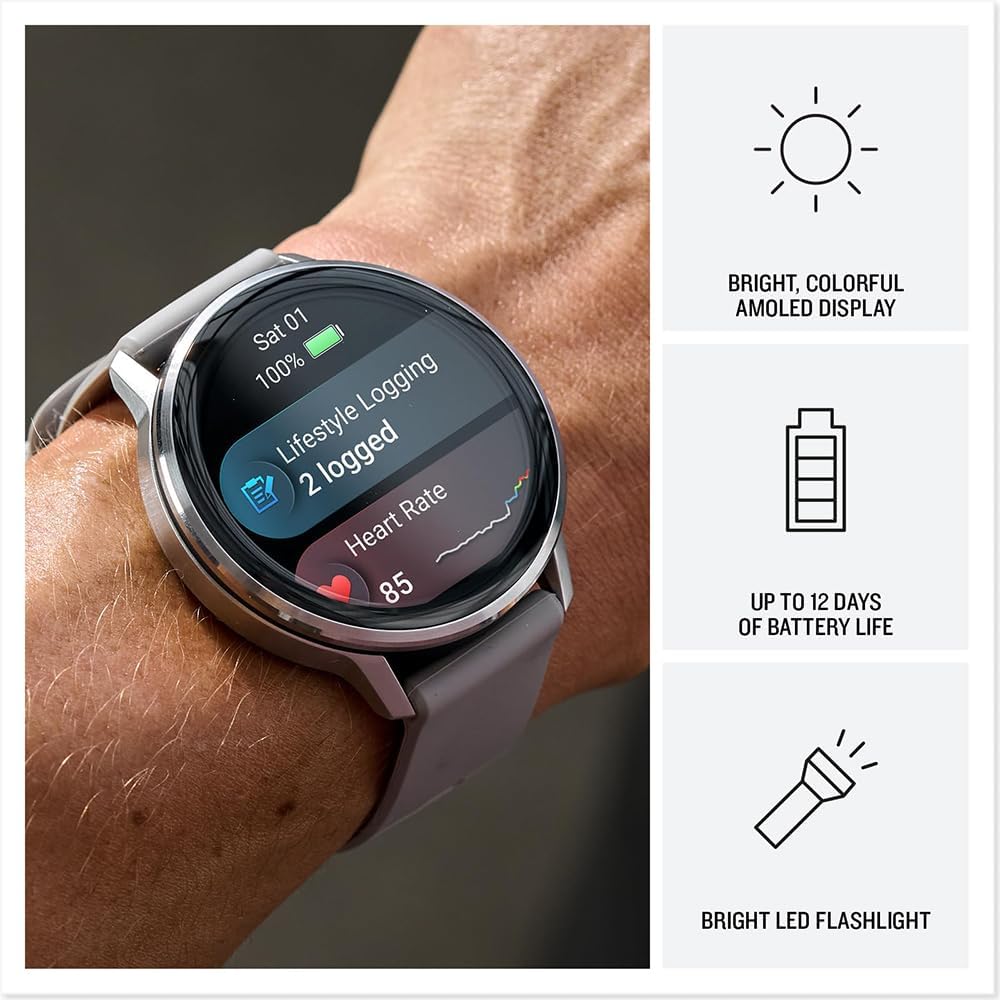 Garmin 010-03014-02 Venu 4, 45 mm Health & Fitness GPS Smartwatch, Silver with Citron Silicone Band Bundle with Deco Essentials Exclusive 26 Month CPS Enhanced Protection Pack
