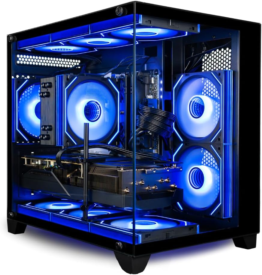 Panorama RTX 5080, Ryzen 7 9700F, 32GB DDR5 RAM, 2TB NVMe Gen4 SSD, Gaming Desktop PC w/Windows 11 Pro, 3-Year Warranty, RGB Keyboard+Mouse, Internal Wi-Fi 6E, 3X DP & HDMI - Prebuilt Tower Computer