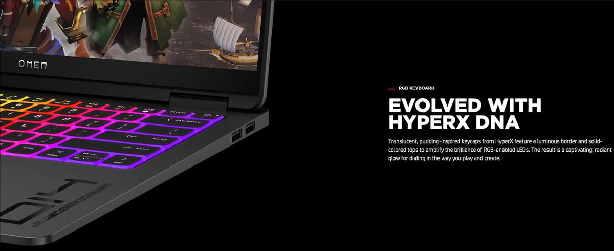 HP Omen Transcend 14 Gaming AI Laptop 14' 3k OLED 120Hz (100% DCI-P3, HDR 500nits) Intel 16-core Ultra 7 255H 32GB RAM 4TB SSD GeForce RTX 5060 (Up to 572 AI Tops) RGB Backlit HyperX Win11 ICP Hub