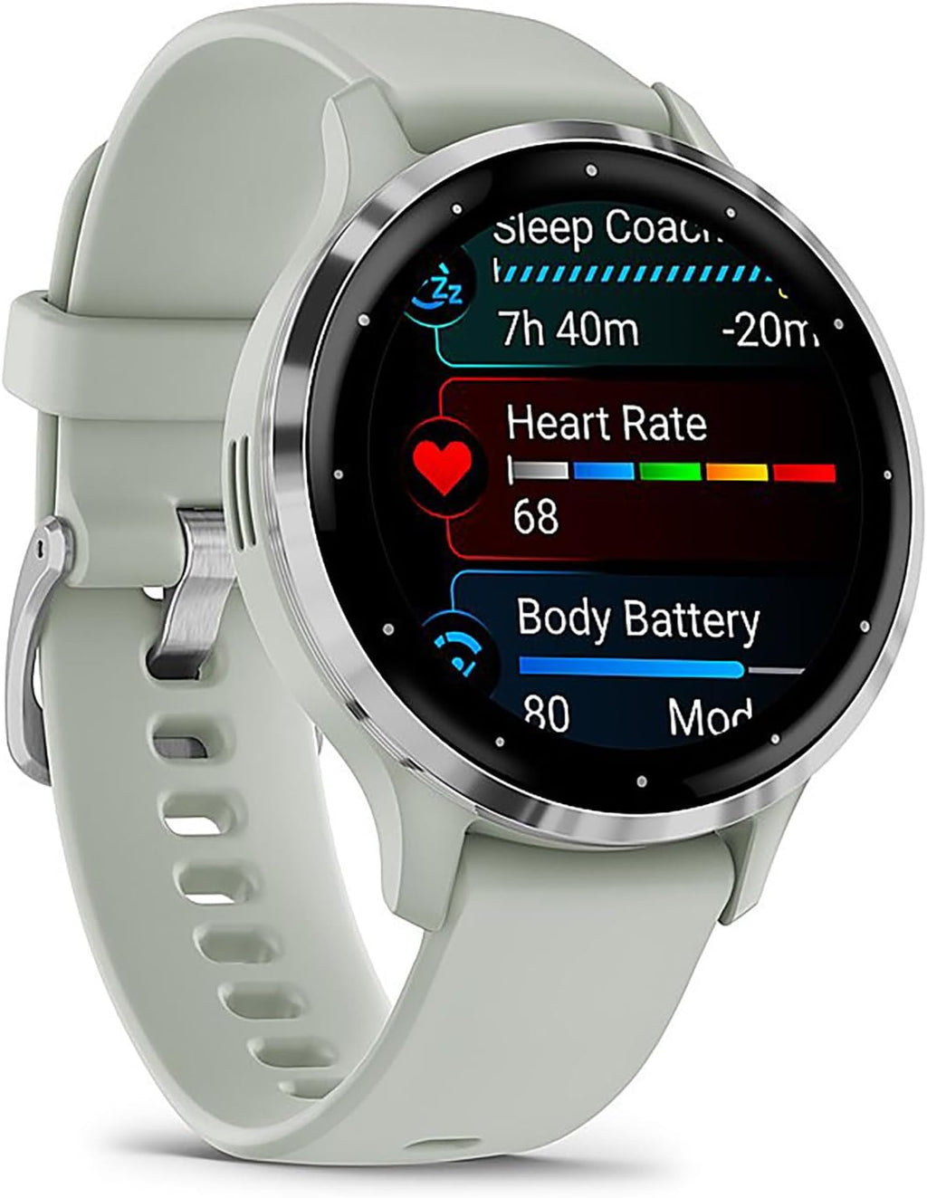 Garmin Venu 3S Health Fitness GPS Smartwatch Silver Bezel/Gray Band (41mm) - (Renewed)