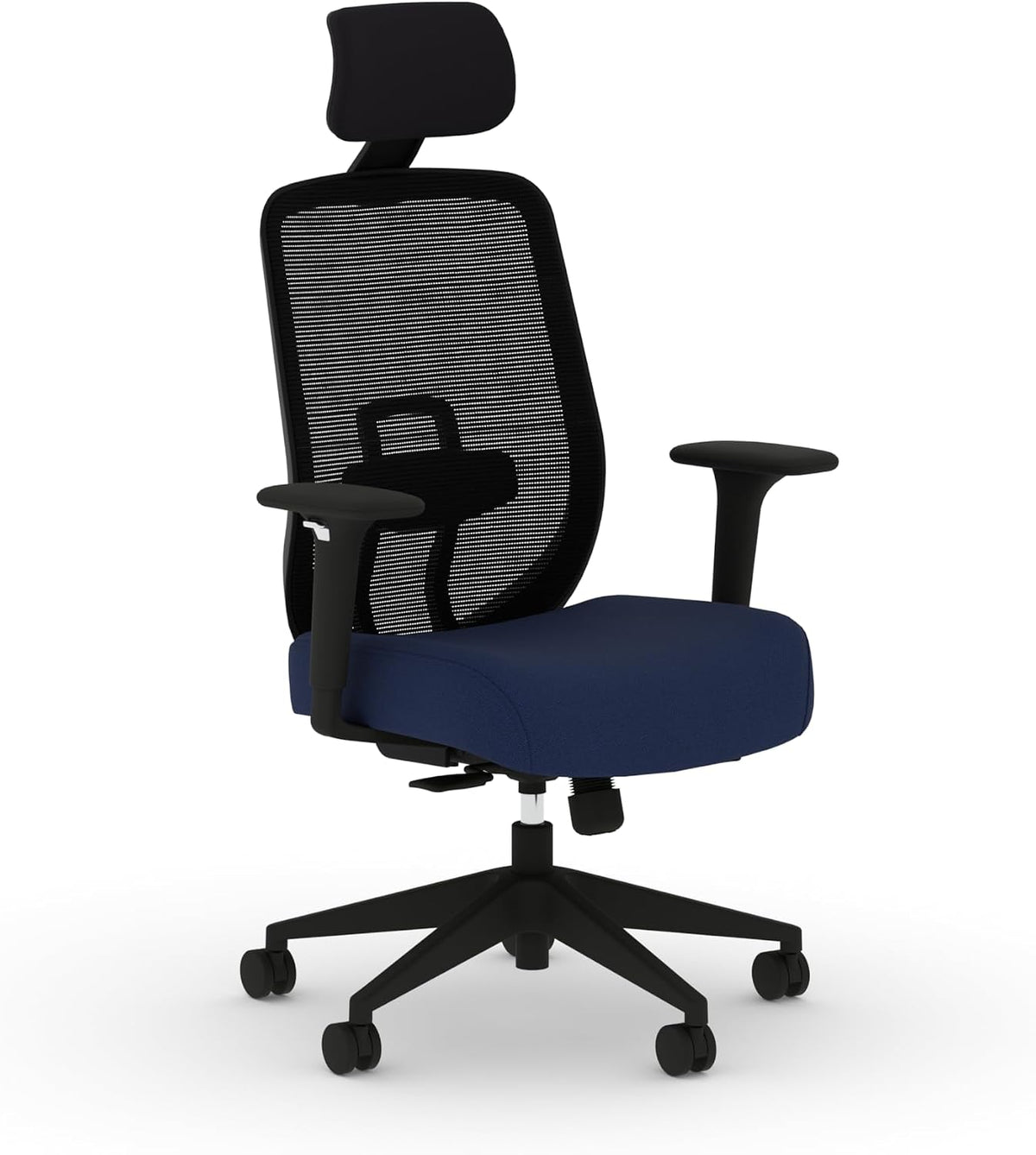 HON Altern Ergonomic Office Chair with Headrest, Arms, Wheels, Foam Cushion Seat, Mid Back Home Office Desk Chair Comfy, Gaming Chair, Height Adjustable Arms, Synchro-Tilt, Black Frame, Indigo