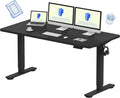 FLEXISPOT EN1 One-Piece Standing Desk, Electric Adjustable with 4 Memory Presets, 176 LBS Capacity, Stable & Quiet, Seamless Desktop for Home Office & Dual Monitors, 60'x24' Black