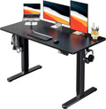 HUANUO Electric Standing Desk, Whole Piece Desktop, Adjustable Height Computer Desks, 4 Height Memory Settings, Sit Stand Up Desk for Home Office, 48' x 24', Black