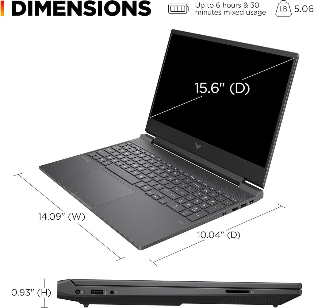 HP Victus 15.6' Full HD 144Hz Gaming Laptop, Intel Core i5-12450H, NVIDIA GeForce RTX 3050,16GB RAM, 512GB PCIe SSD, Wi-Fi 6, Backlit Keyboard,Windows 11 Pro, Performance Blue