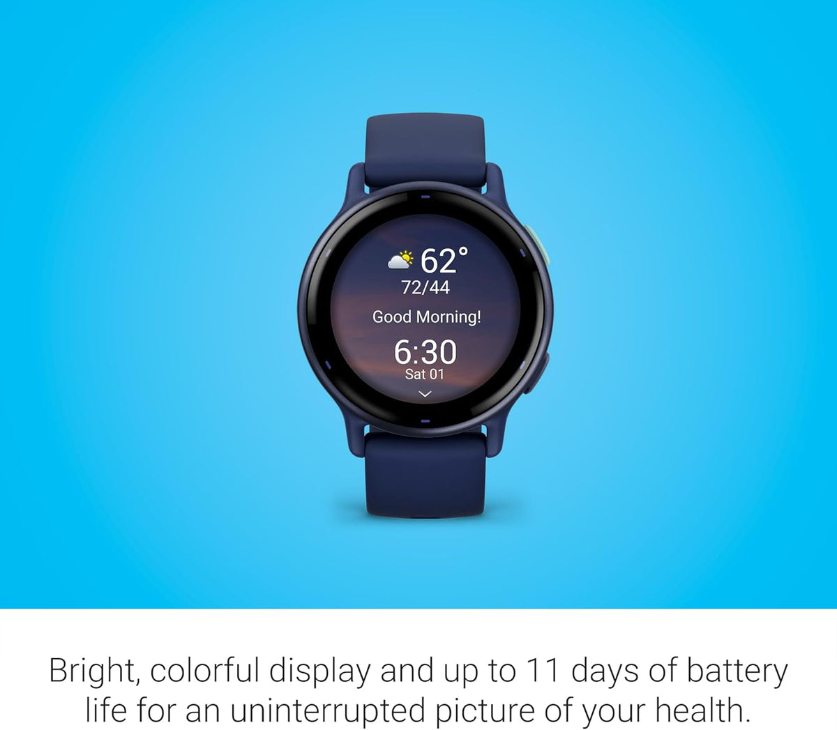 Garmin vívoactive 5, Health and Fitness GPS Smartwatch, AMOLED Display, Up to 11 Days of Battery (Renewed) (Navy)