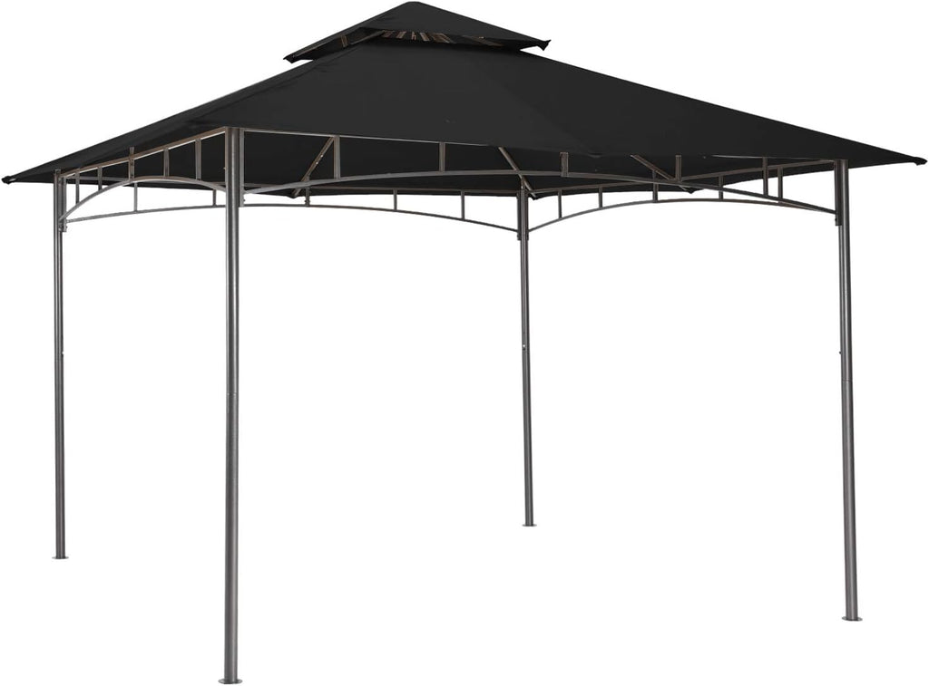 ABCCANOPY Gazebos for Patios - Outdoor Steel Frame Gazebo for Lawn Backyard Garden Deck 10x12 (Black)