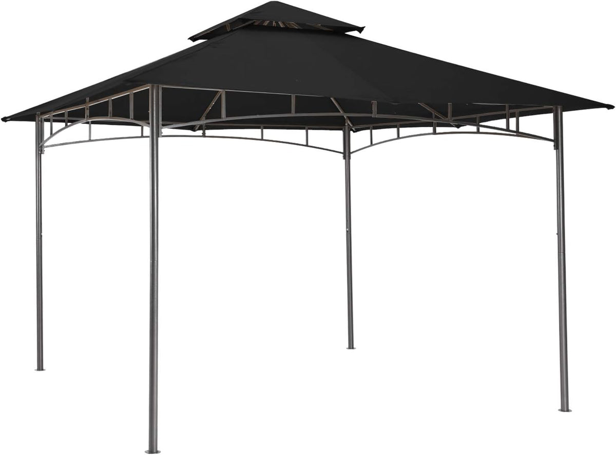 ABCCANOPY Gazebos for Patios - Outdoor Steel Frame Gazebo for Lawn Backyard Garden Deck 10x12 (Black)