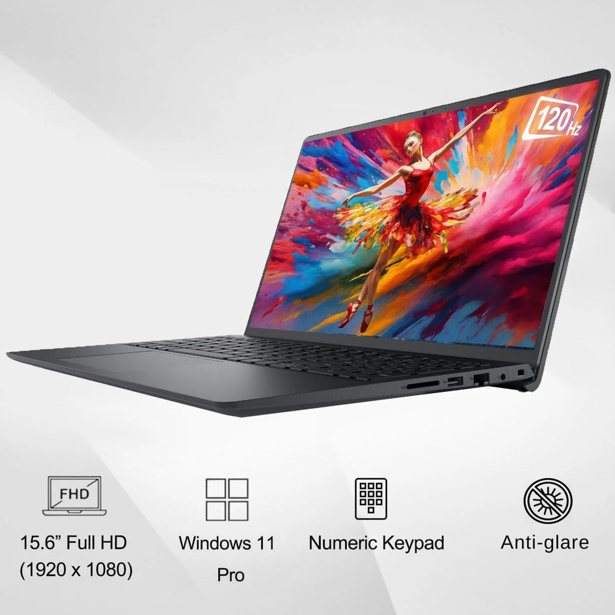 Dell Vostro 3530 15.6' Laptop Computer for Business, 13th Gen Intel 5-Core Processor, 120Hz FHD, 16GB DDR4 RAM, 512GB PCIe SSD, WiFi, Bluetooth, Type-C, HDMI, RJ45, Windows 11 Pro