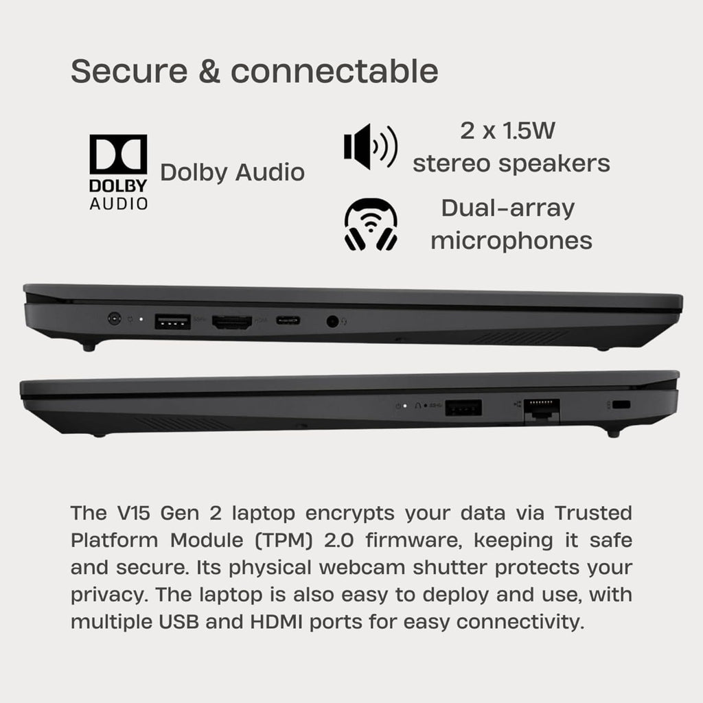 Lenovo 15.6 FHD Laptop 2026 Edition for Business & Education Ready, Office 365 with Copilot AI, 16GB DDR4, 512GB PCIE SSD, WiFi, HDMI, Lightweight, Fast Charging, All-Day Battery, Windows 11, Black