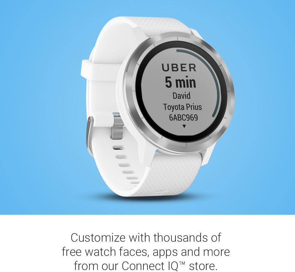 Garmin vívoactive 3 GPS Smartwatch - White & Stainless (Renewed)