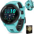 Garmin 010-02810-02 Forerunner 265 GPS Smartwatch Aqua/Black | Official USA Partner Model | Bundle with Deco Essentials Exclusive CPS 26 Month Protection Pack