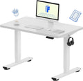 FLEXISPOT EN1 One-Piece Standing Desk, 40'x24' Seamless Desktop Electric Height Adjustable Desk for Home Office, Multi-Monitor Setups & Easy Assembly, White