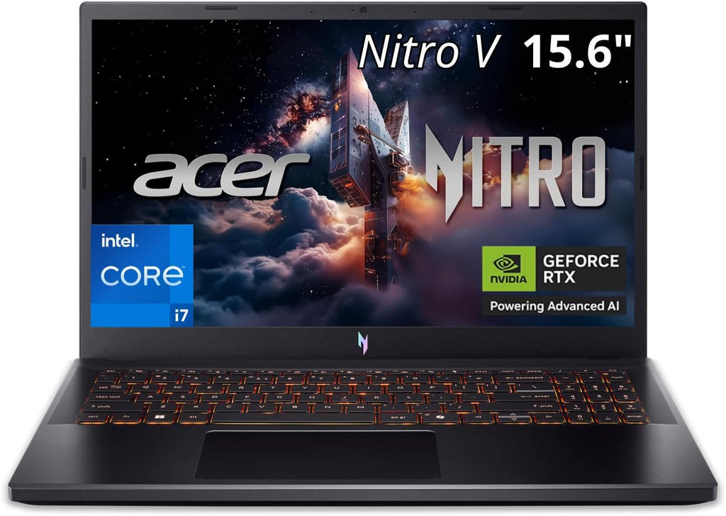 Acer Nitro V 15 Gaming Laptop | 15.6' FHD IPS 165Hz | Intel Core i7-13620H | NVIDIA GeForce RTX 5060 | 16GB DDR4 RAM | 512GB Gen4 SSD | Backlit Keyboard | Wi-Fi 6E | Thunderbolt 4 | HDMI 2.1 | Black