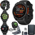 Garmin Fenix 8 Premium Multisport GPS Running Smartwatch, 47 mm, AMOLED, Dive-Rated, Built-in Flashlight, Slate Gray with Black Band with Signature Series Charging Stand