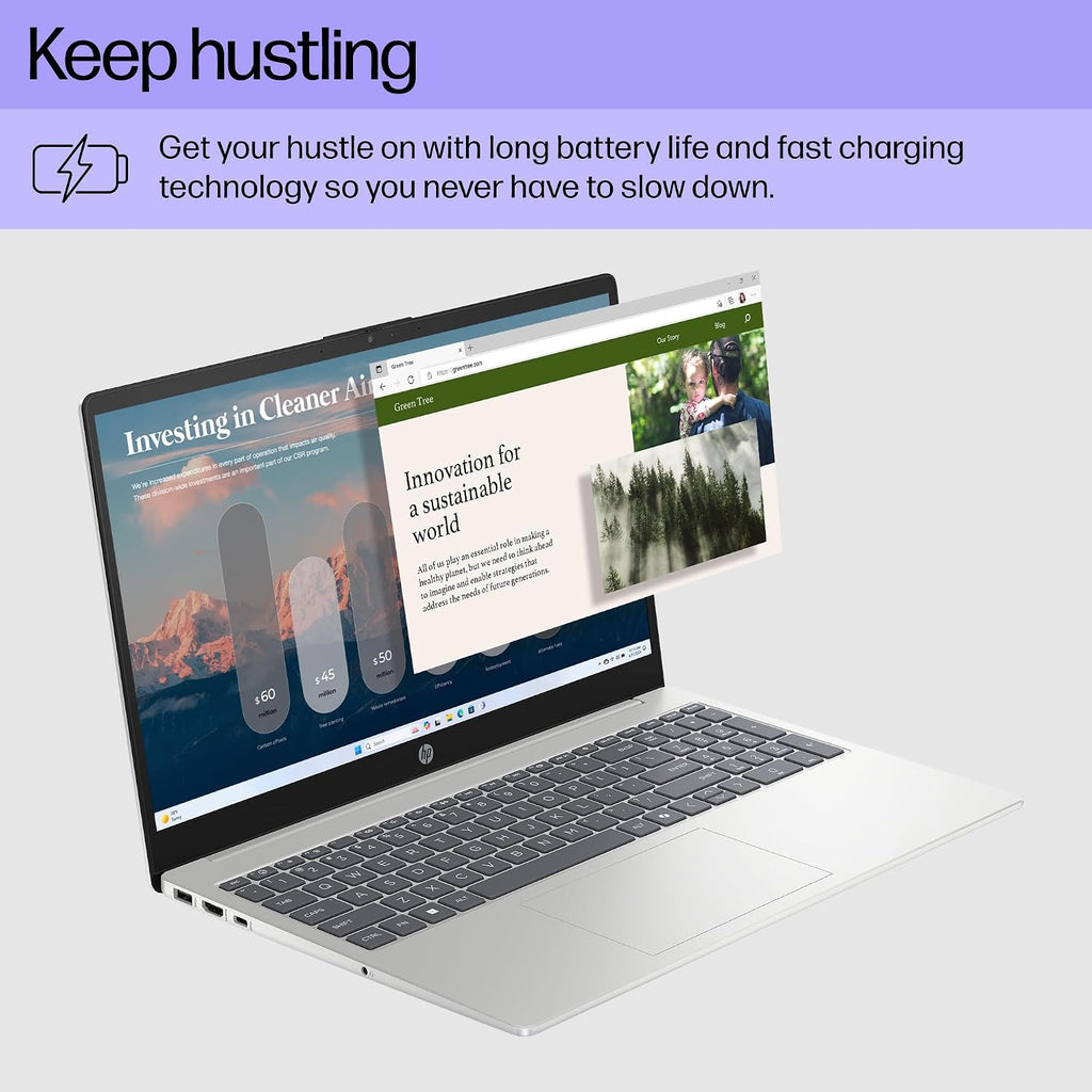 HP 15.6 inch Laptop, HD Touchscreen Display, AMD Ryzen 5 7520U, 8 GB RAM, 512 GB SSD, AMD Radeon Graphics, Windows 11 Home, Natural Silver, 15-fc0499nr