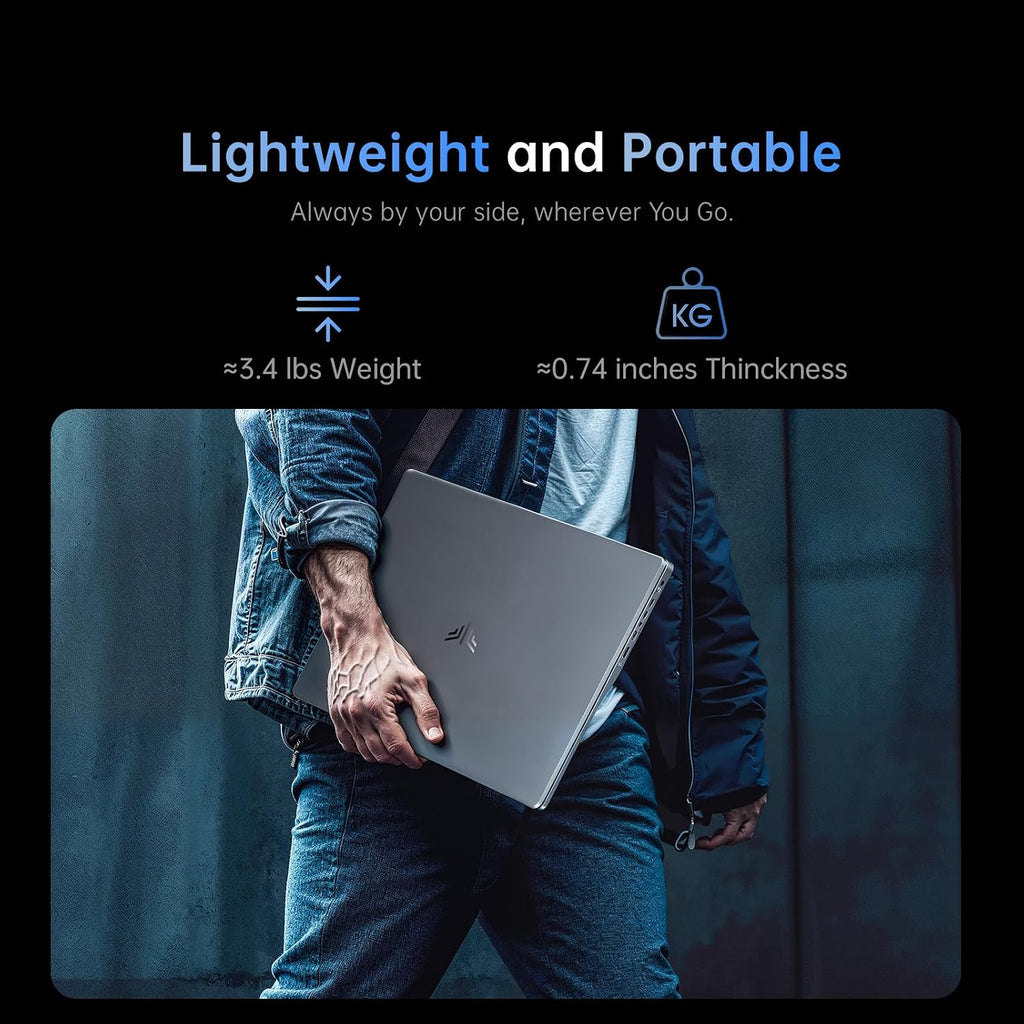 MALLRACE 2026 New Laptop,15.6-inch IPS with Windows 11 PRO Laptop with Quad-Core N95(Up to 3.4GHz),16GB DDR4 512GB SSD,Metal Shell, BT5.0, 5G WiFi, USB3.2, Type_C, Webcam, 38Wh Battery