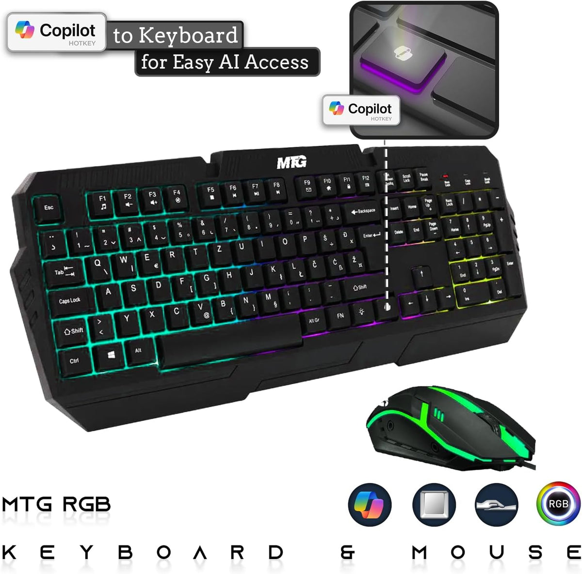 Dell Desktop PC Gaming Bundle - Intel Core i7,16GB RAM,512GB SSD,24-inch Monitor,AMD RX 550,RGB Keyboard with AI-Enabled Copilot Key,Mouse,RGB Headphone,Webcam,Wi-Fi,Windows 11 Pro (Renewed)