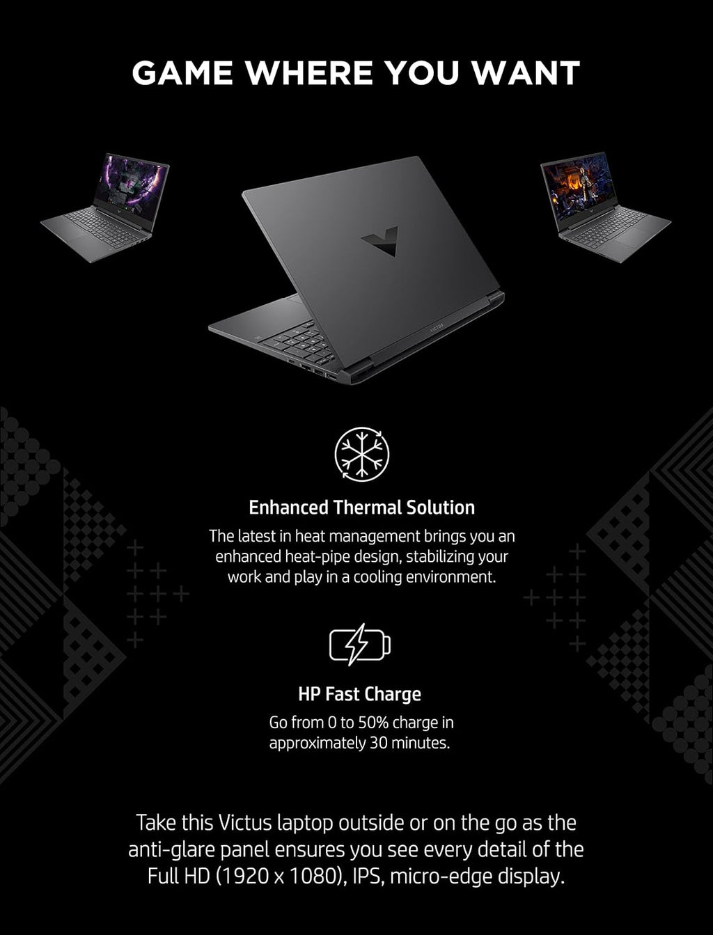 HP Victus 15 Gaming Laptop, NVIDIA GeForce RTX 3050 Ti, 12th Gen Intel Core i7, 8 GB RAM, 512 GB SSD, Full HD IPS Display, Windows 11 Home, Backlit Keyboard, Enhanced Thermals (15-fa0020nr, 2022)