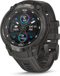 Garmin Instinct® Crossover AMOLED, Rugged Hybrid GPS Smartwatch with Analog Watch Hands and Bright AMOLED Display, Charcoal with Charcoal Silicone Band