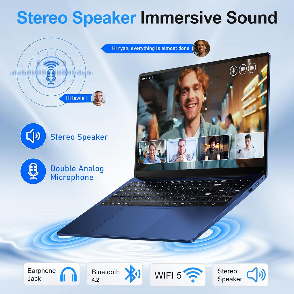 NIAKUN 2026 Gaming Laptop,16 Inch Laptops Computer with Windows 11 Pro & Microsoft Office,16GB RAM 1TB SSD,Intel N150(4C/4T),Backlit Keyboard,Mini HDMI,cam|Mic,Portable Thin for College,Work,Student